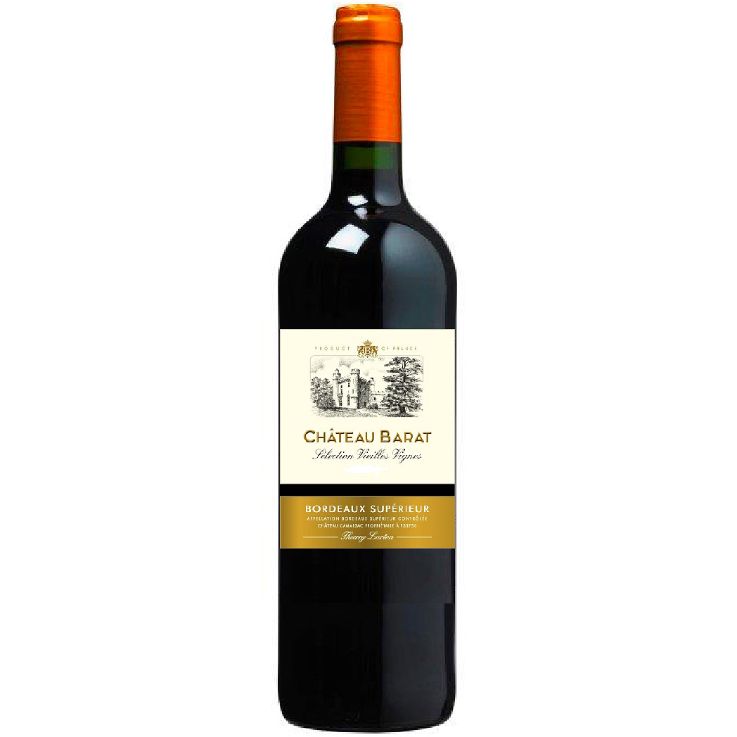 Вино Chateau Barat Bordeaux Superieur AOC Rouge 2014 красное сухое 0.75 л - фото 1