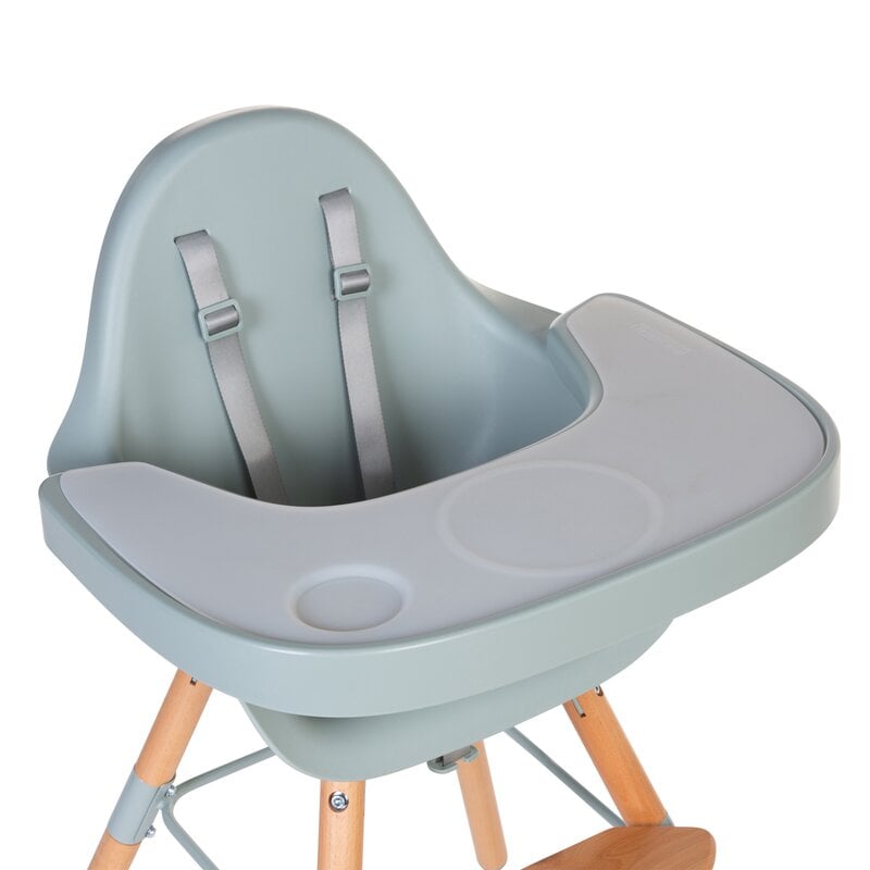 Столик к стулу для кормления Childhome Evolu с силиконовым подносом, мятный (CHEVOTSMI) - фото 4