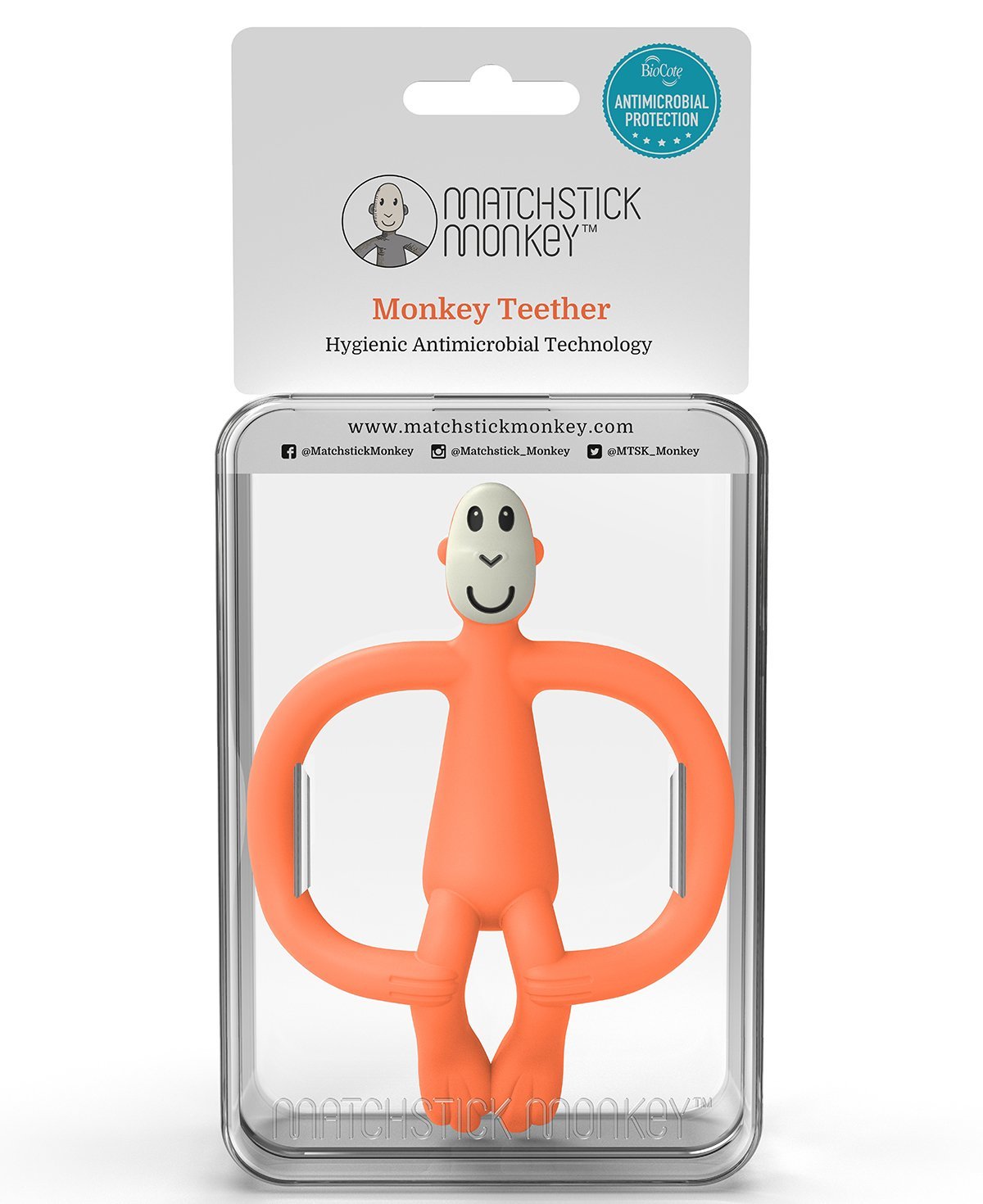 Іграшка-прорізувач Matchstick Monkey Мавпочка, без хвоста, 11 см, помаранчева (MM-ONT-020) - фото 4