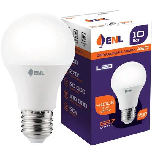Светодиодная лампа ENL A60, 10W, 4100K, E27 (A60E2710ENLN) - фото 1