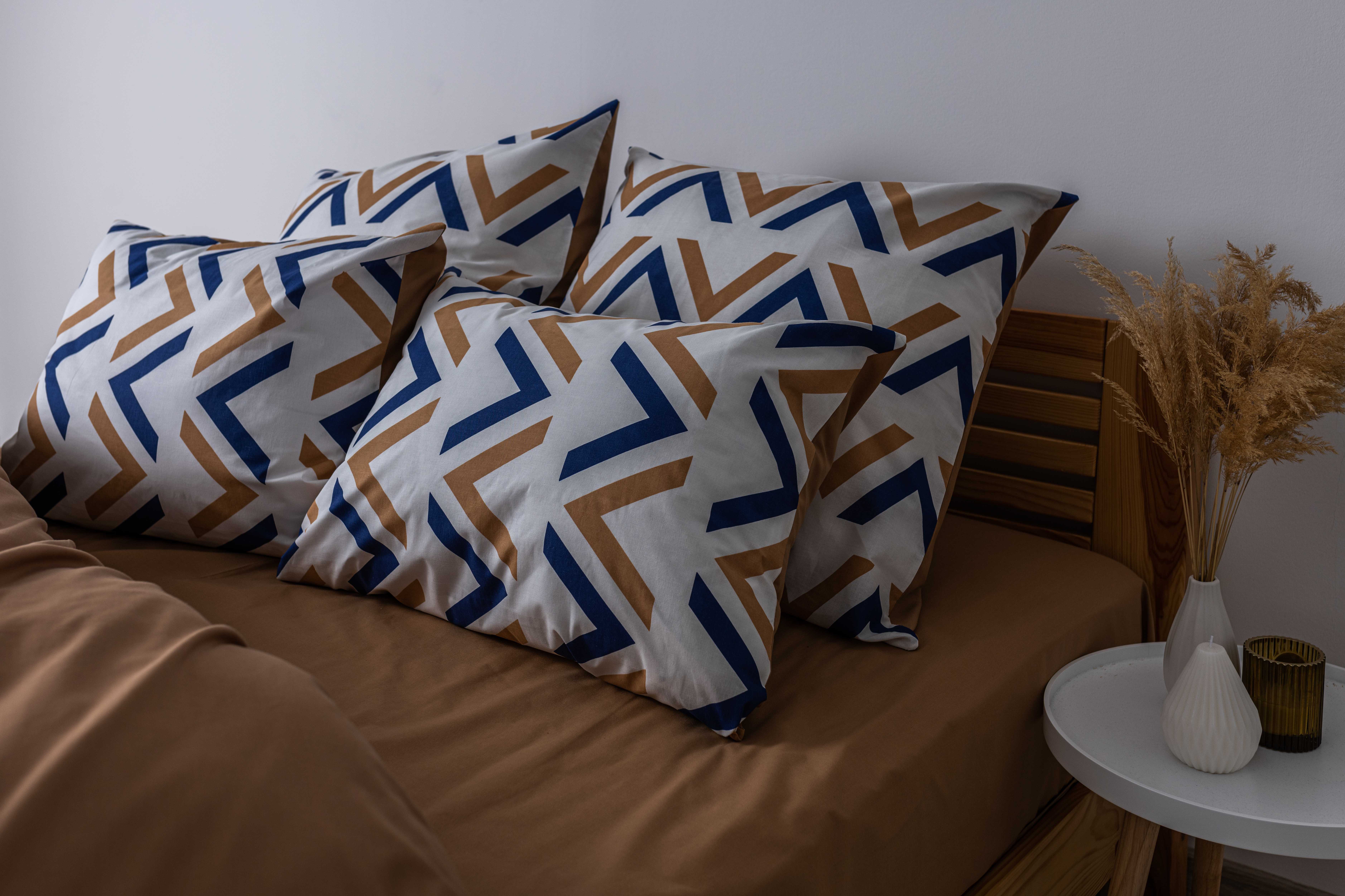 Комплект постельного белья ТЕП Soft dreams Geometry Pasion семейный коричневый с белым (2-03860_25911) - фото 3