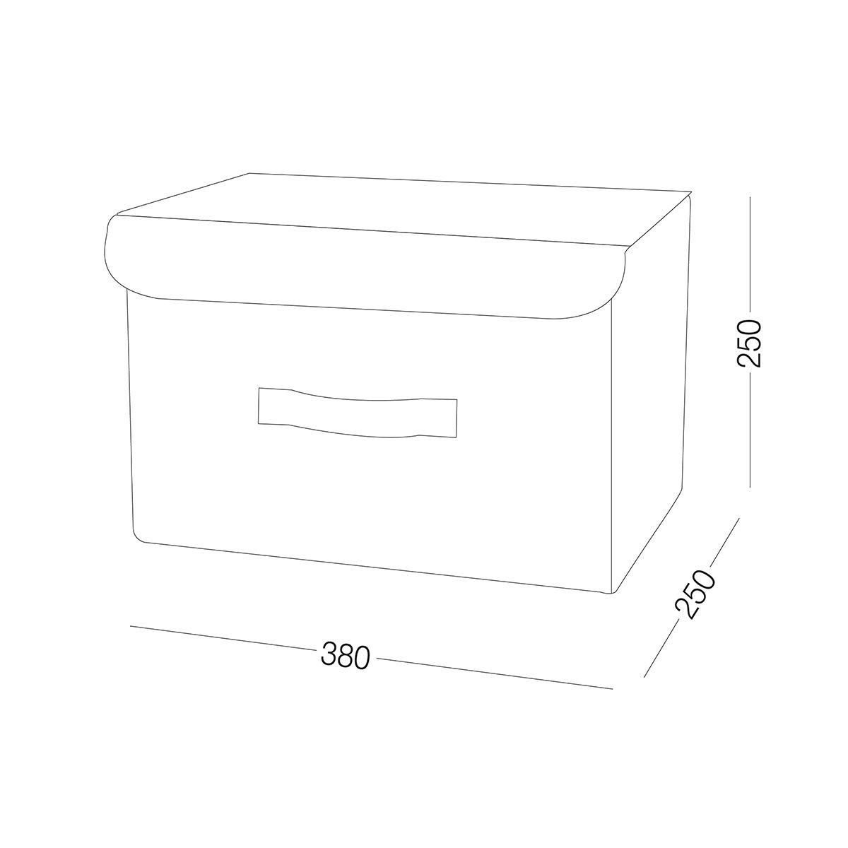 Ящик для хранения с крышкой МВМ My Home M текстильный, 380x250x250 мм, серый (TH-07 M GRAY) - фото 7