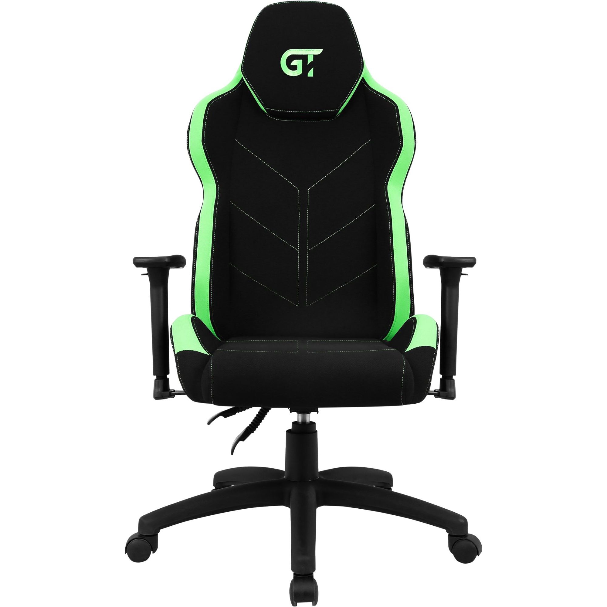 Геймерское кресло GT Racer черное с зеленым (X-2692 Black/Green) - фото 1