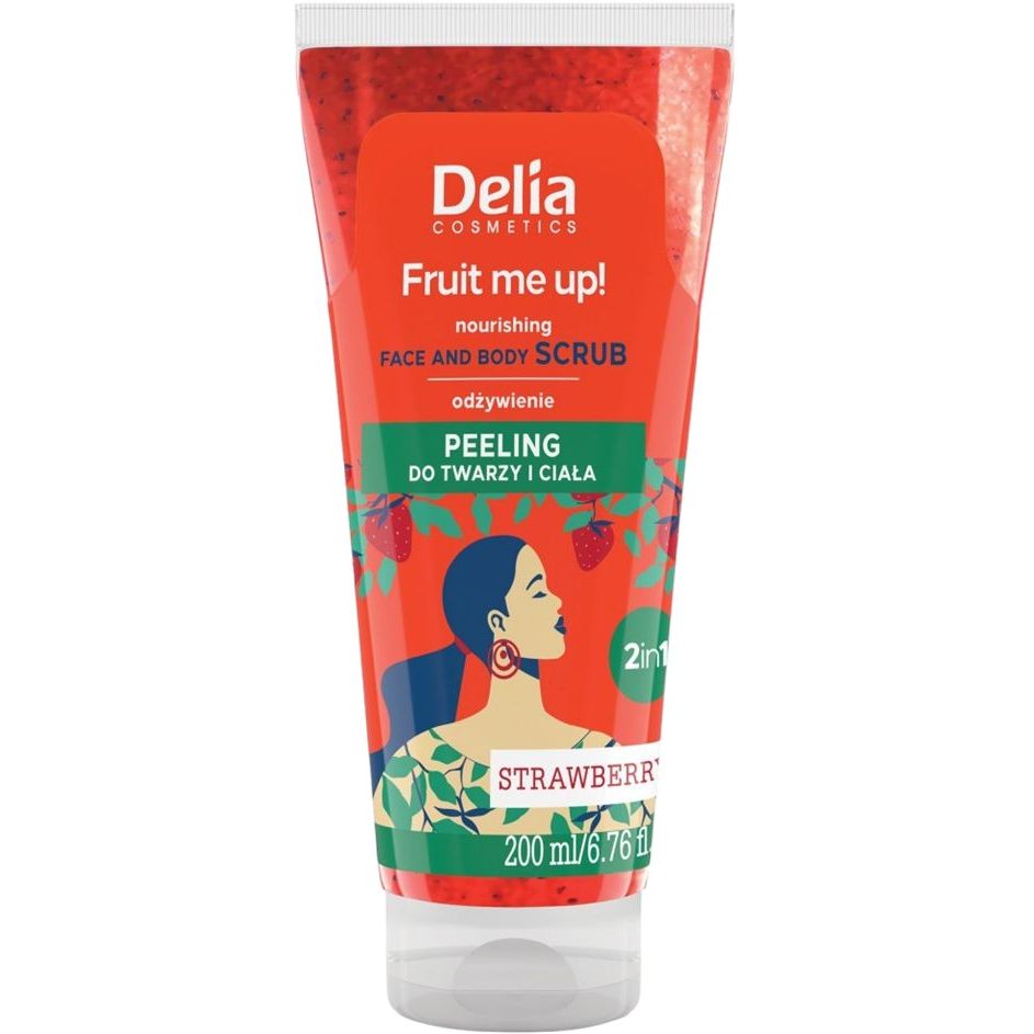 Скраб для обличчя та тіла Delia Cosmetics Fruit Me Up! Strawberry Face & Body Scrub 200 мл - фото 1