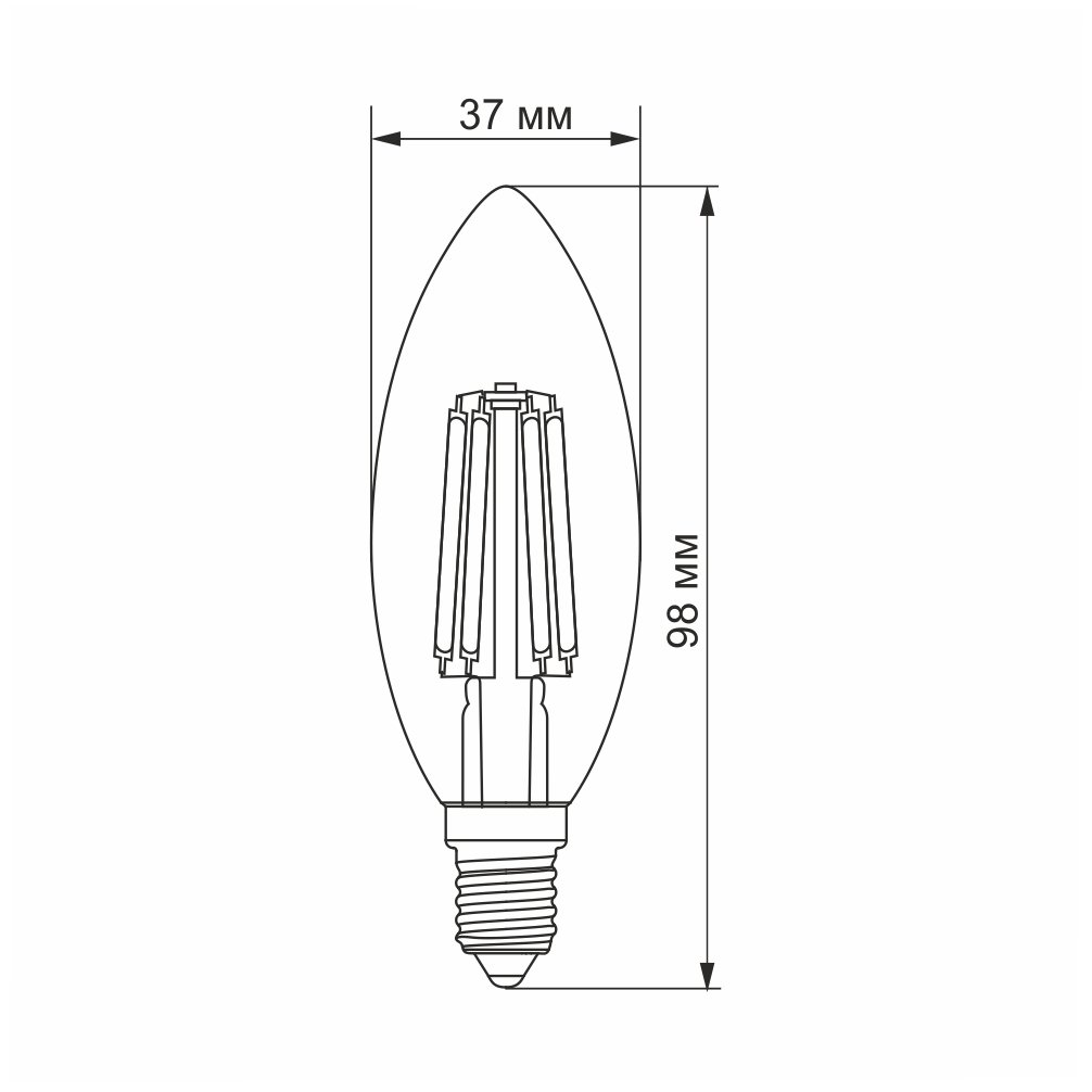 Лампа LED Videx Filament 6 W E14 4100 K (VL-C37F-06144) - фото 3