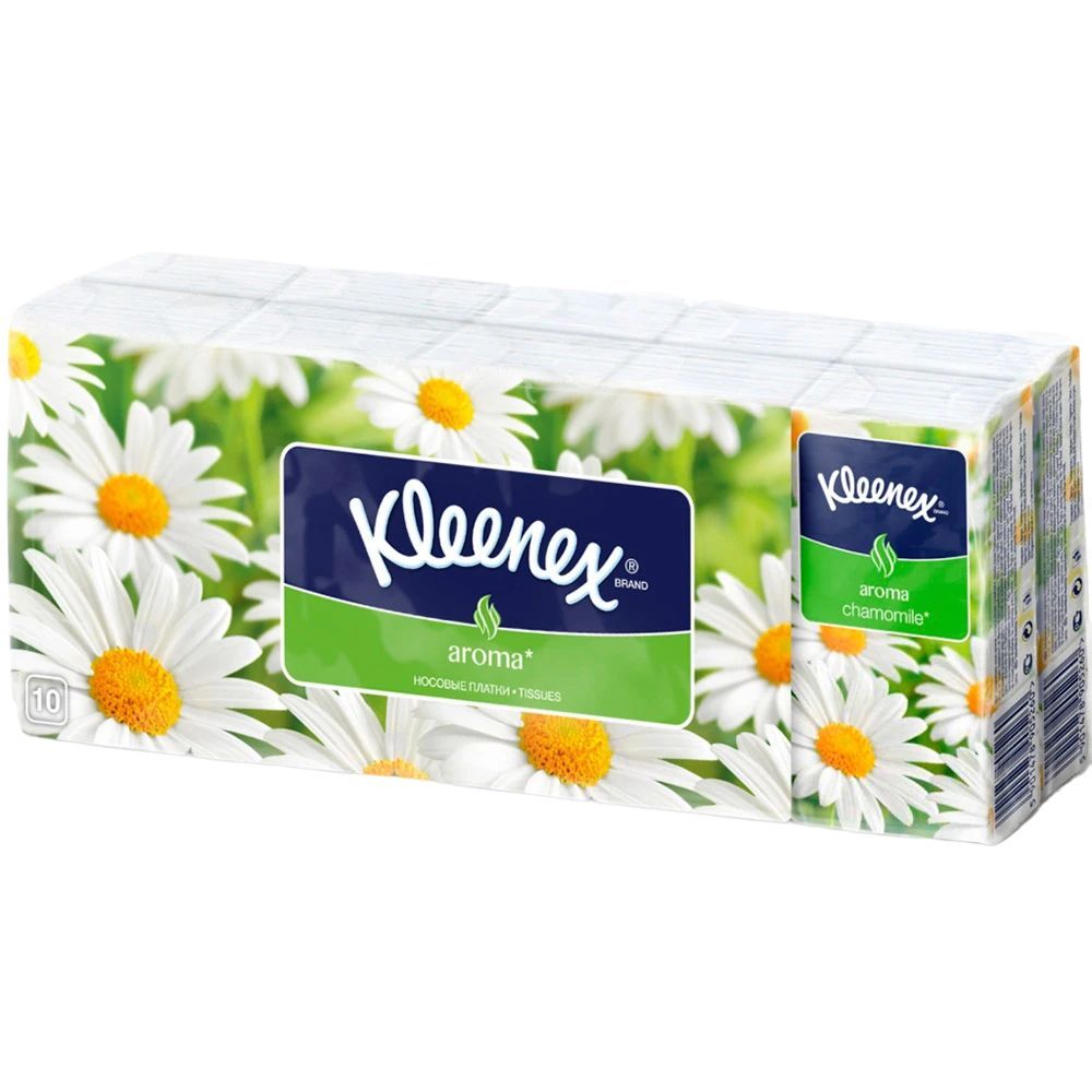 Носовички Kleenex Ромашка 100 шт. (10 упаковок по 10 шт.) - фото 1