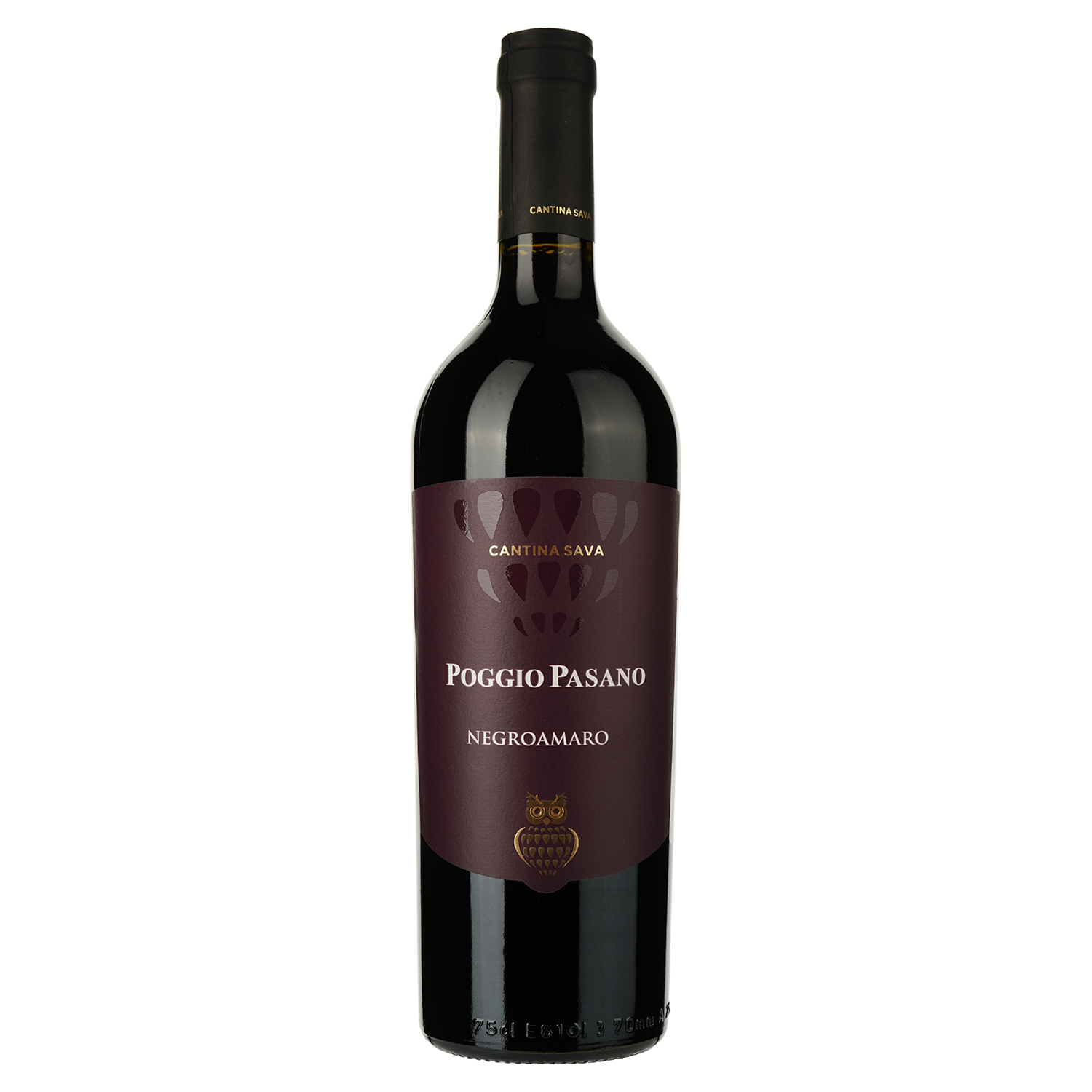 Вино Cantina Sava Poggio Pasano Negroamaro Puglia, червоне, сухе, 14%, 0,75 л - фото 1