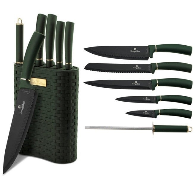 Набір ножів Berlinger Haus Emerald Collection з підставкою, 7 предметів, темно-зелений (BH 2525) - фото 2