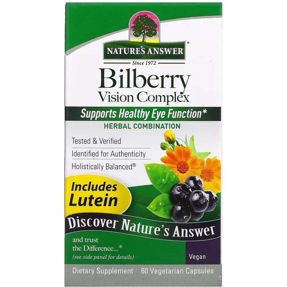 Комплекс для зору Nature's Answer Bilberry Vision Complex 60 вегетаріанських капсул - фото 2