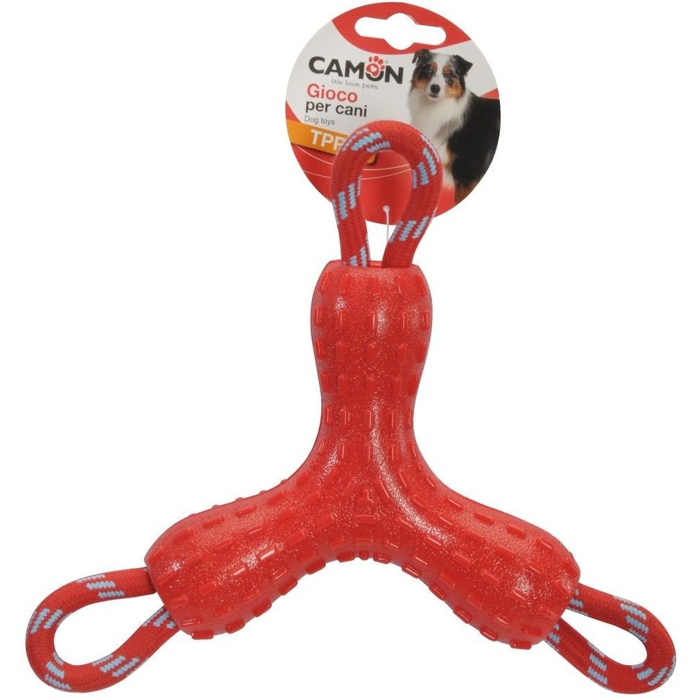 Іграшка  для собак Camon бумеранг з мотузкою, 22 см, в асортименті - фото 2