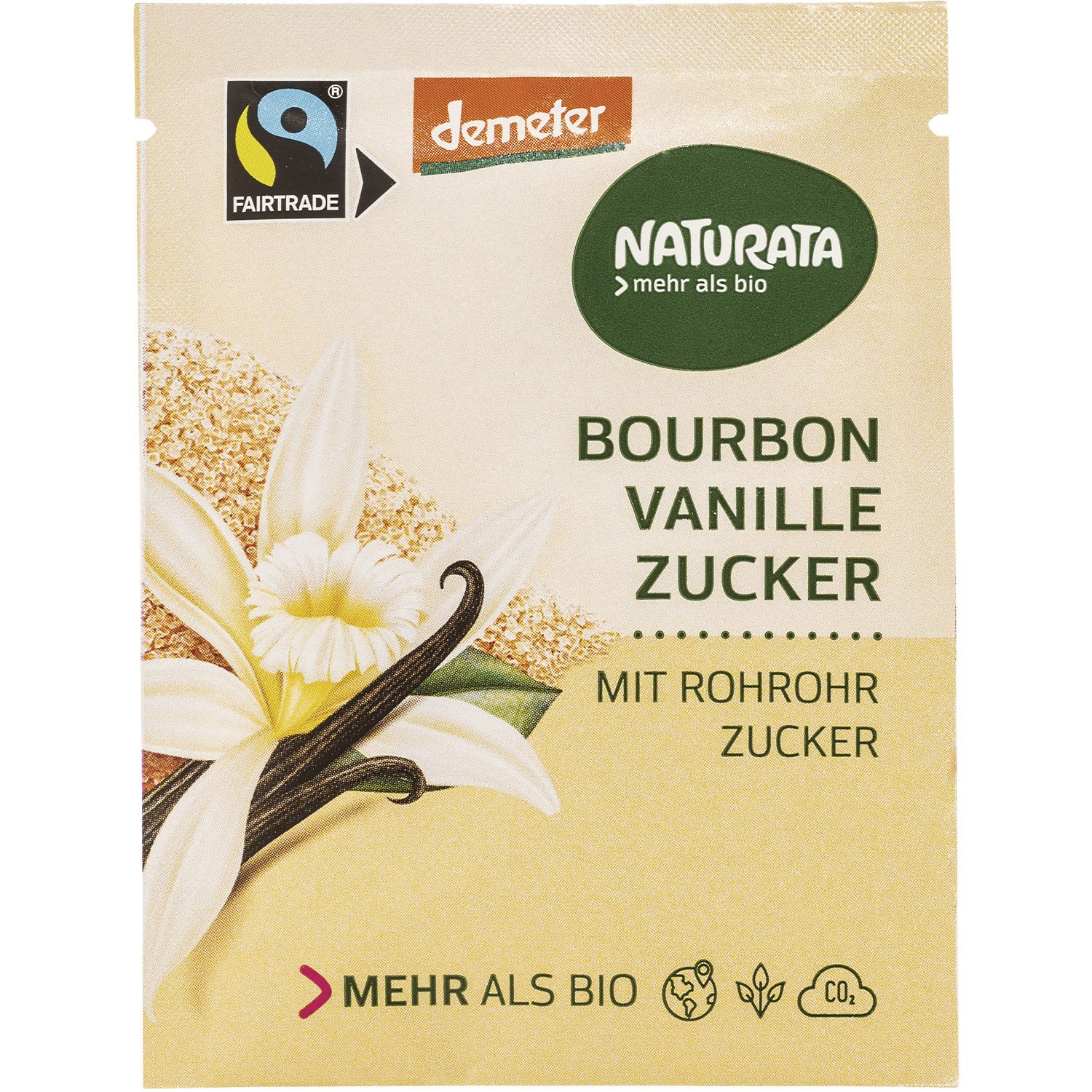 Сахар ванильный Naturata Bourbon Vanillezucker органическийй 8 г - фото 1