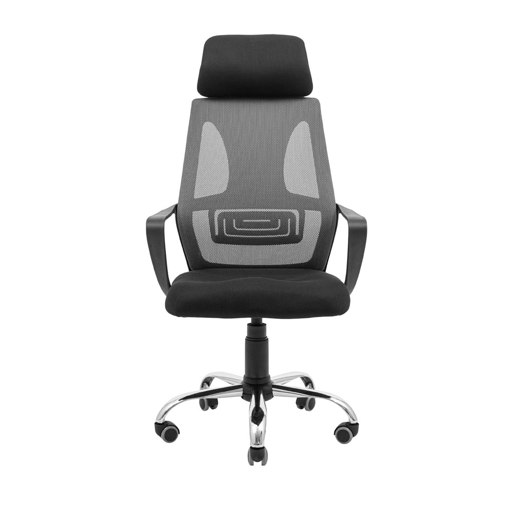 Кресло компьютерное Richman Профі Хром Пиастра сетка черный + серый (RCM-1078) - фото 2