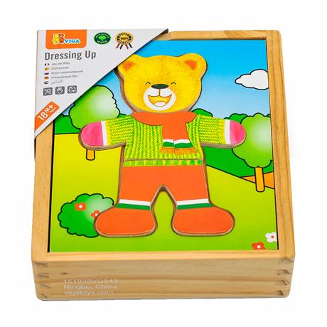 Деревянный игровой набор Viga Toys Гардероб медведя (56401) - фото 3