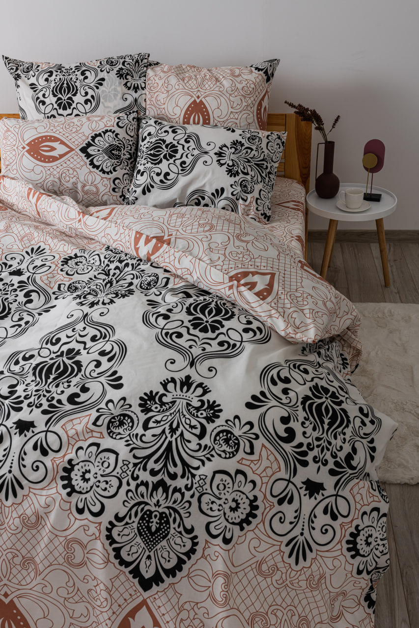 Комплект постельного белья ТЕП Soft dreams Turkish двуспальный черный с бежевым (2-03858_25322) - фото 3