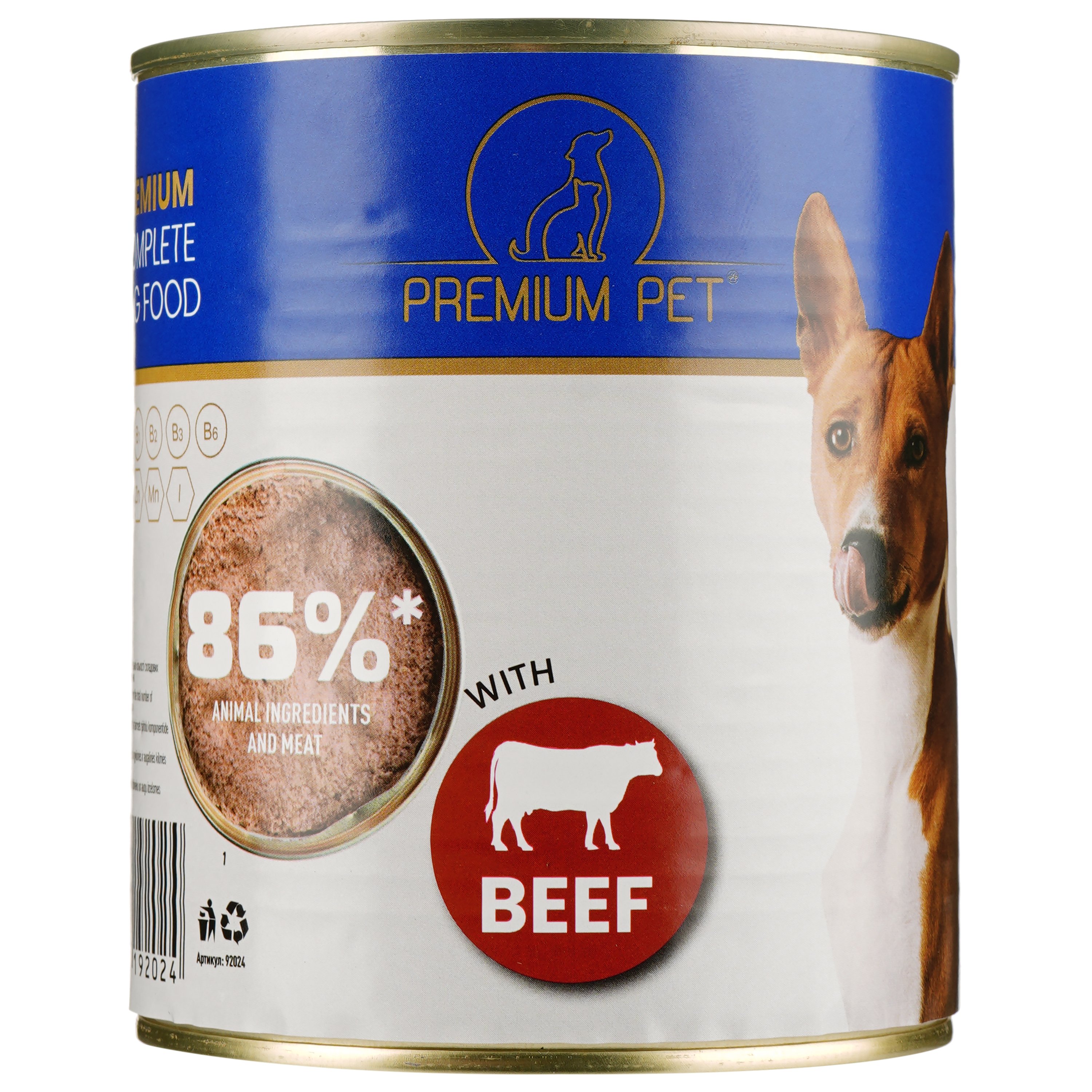 Паштет для дорослих собак Premium Pet з яловичиною 800 г - фото 2