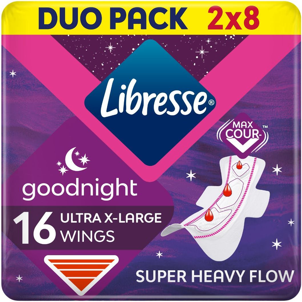 Photos - Menstrual Pads Libresse Гігієнічні прокладки  Ultra Goodnight Extra Large, 16 шт. 