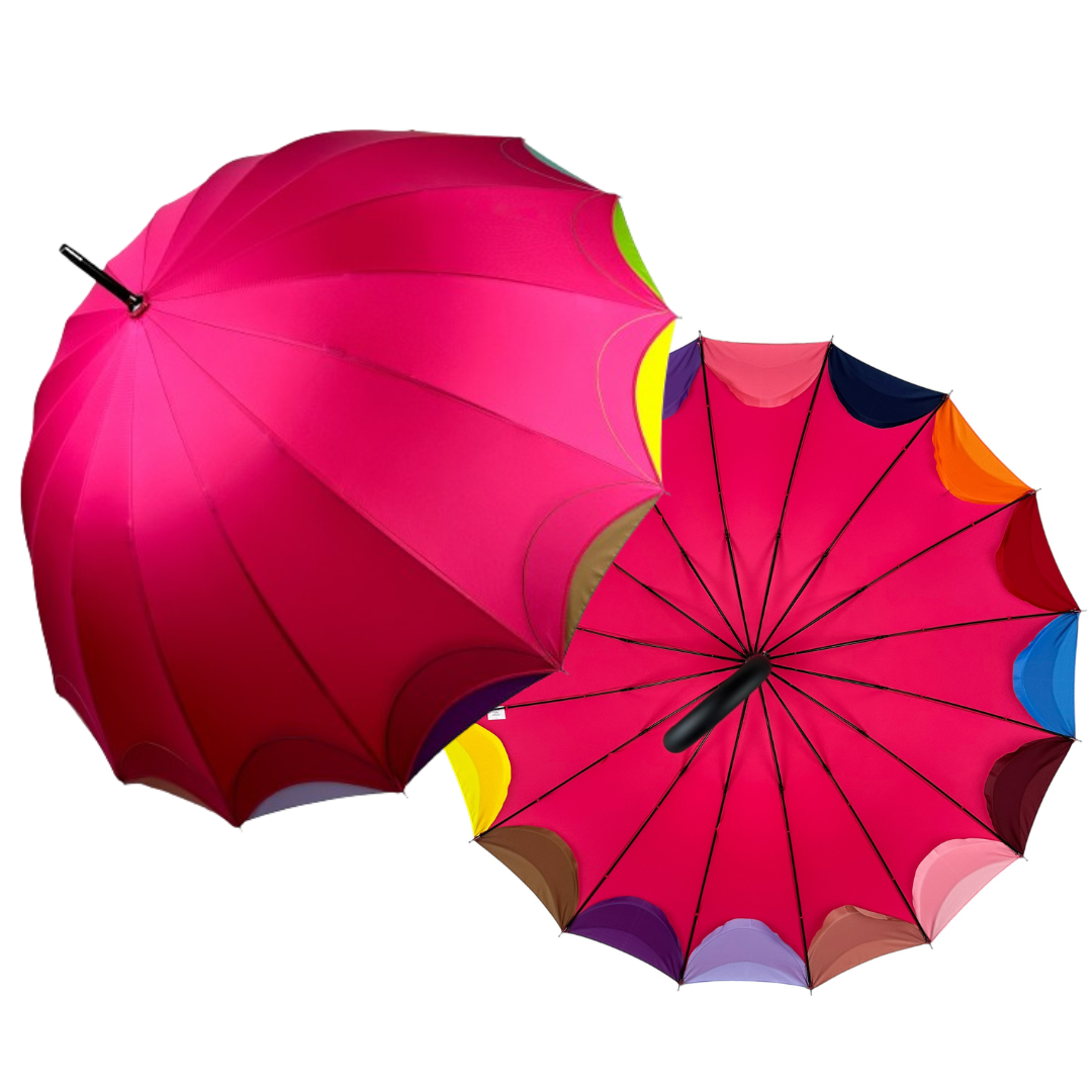 Жіноча парасолька-палиця напівавтомат Susino 102 см рожева - фото 2
