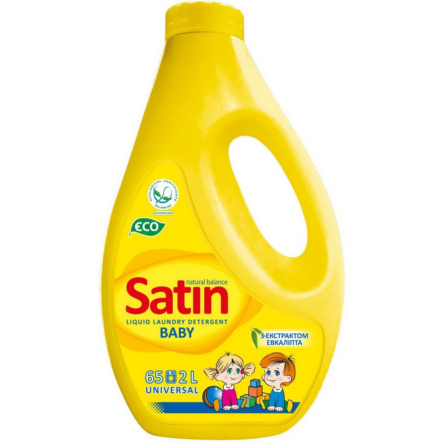 Гель для прання дитячого одягу Satin Natural Balance Universal, з екстрактом евкаліпта, 2 л - фото 1