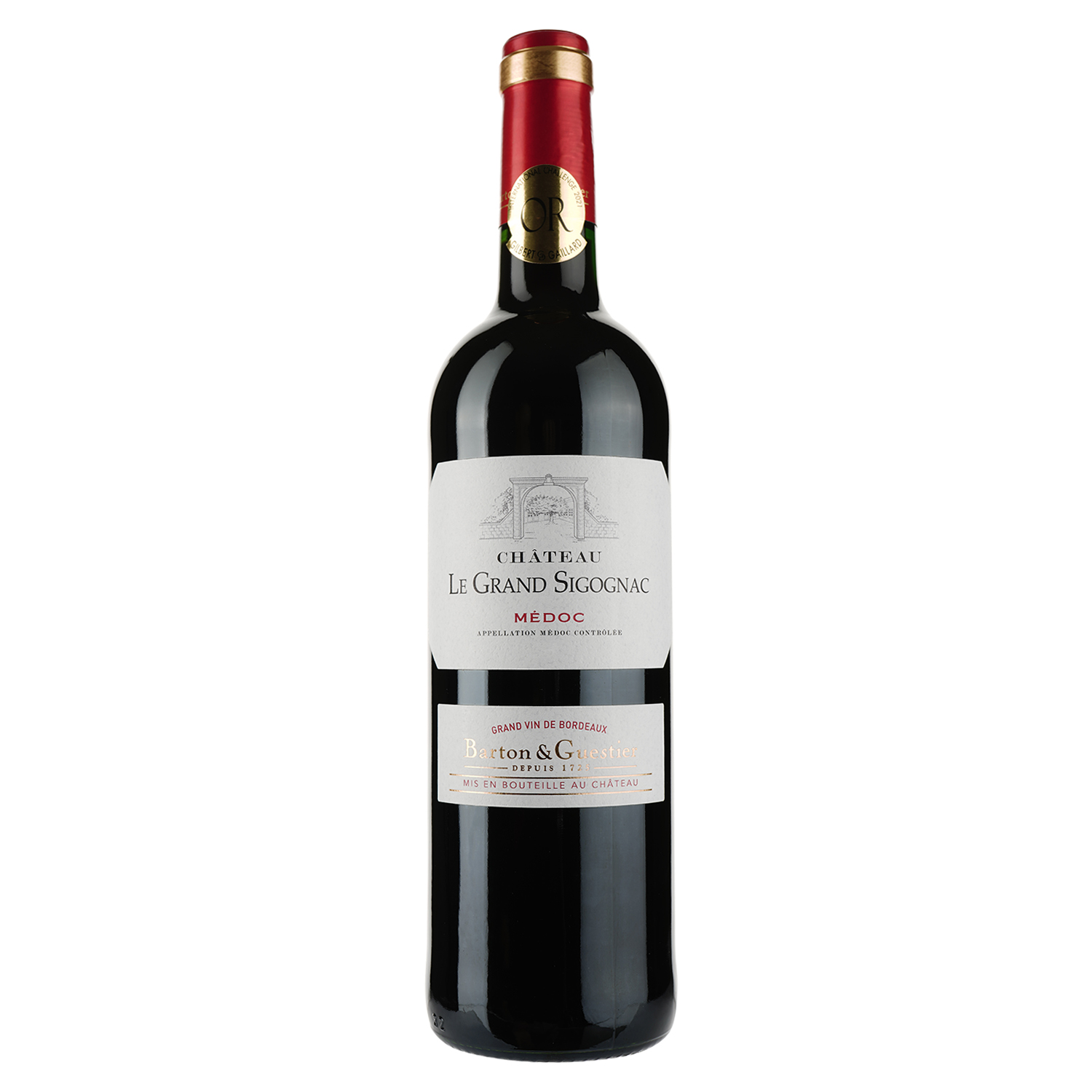 Вино Barton&Guestier Chateau Le Grand Sigognac, красное, сухое, 12,5%, 0,75 л - фото 1
