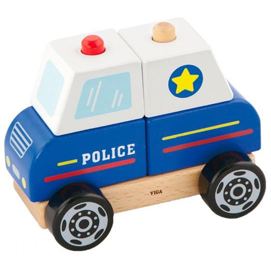 Дерев'яна пірамідка Viga Toys Поліцейська машинка (50201FSC) - фото 1