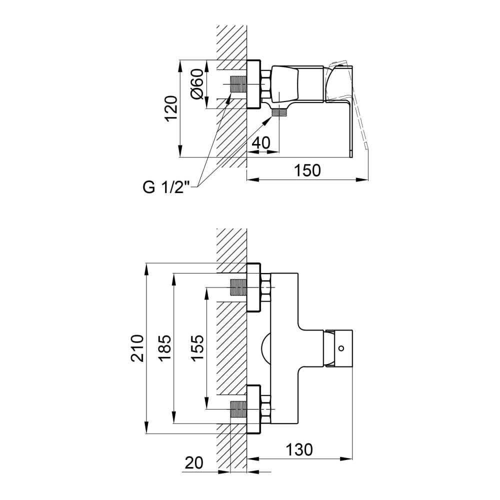 Змішувач для душу Qtap Lipno 4023101C (QTLIPNO4023101C) - фото 2