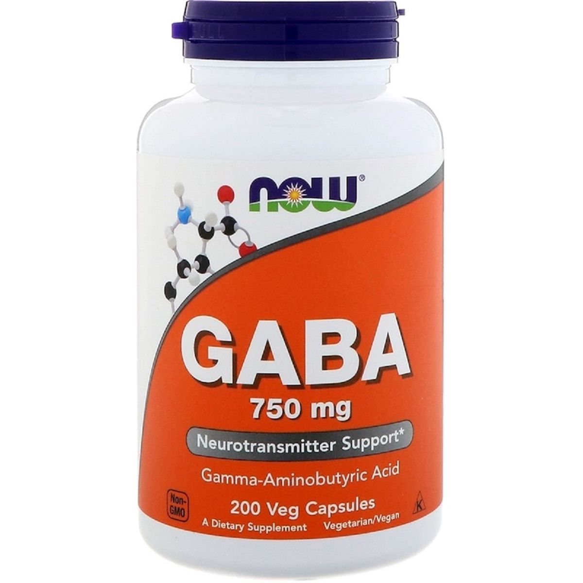 Габа Now Gaba Neurotransmitter Support 750 мг 200 капсул - фото 1