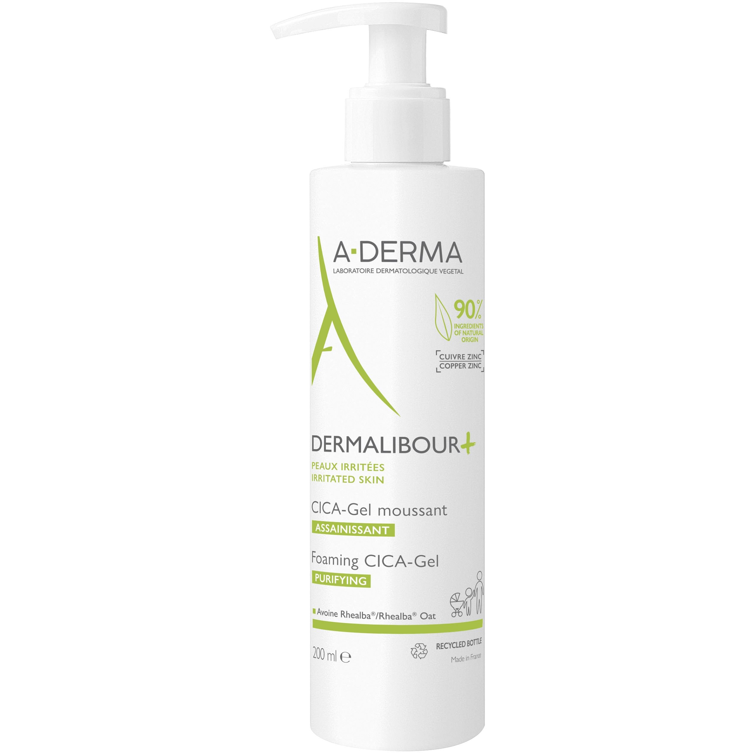 Очищувальний гель-пінка для подразненої шкіри A-Derma Dermalibour + Repairing CICA-Cream, 200 мл (240499) - фото 1