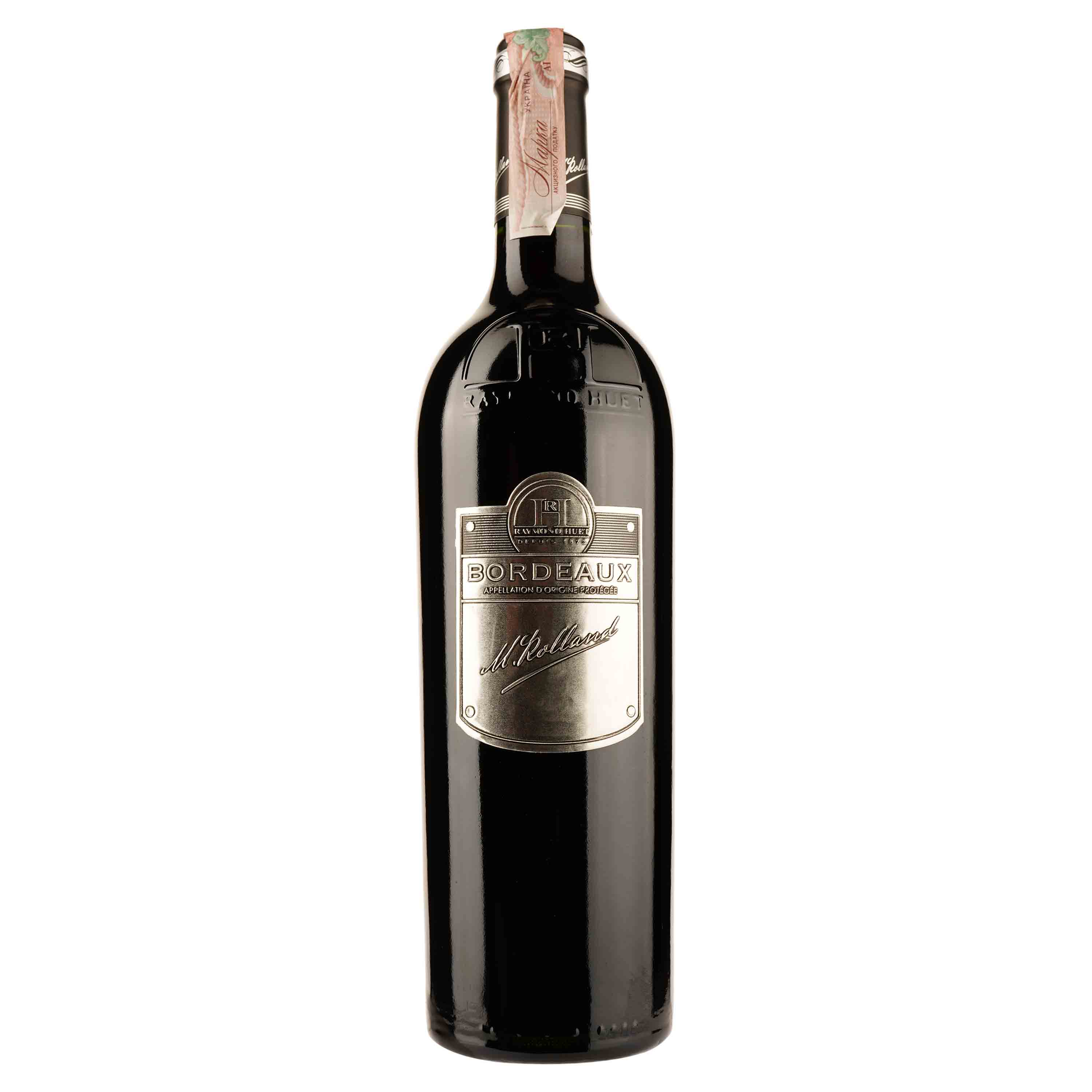 Вино Bordeaux Raymond Huet By Michel Rolland Red, красное, сухое, 0,75 л - фото 1