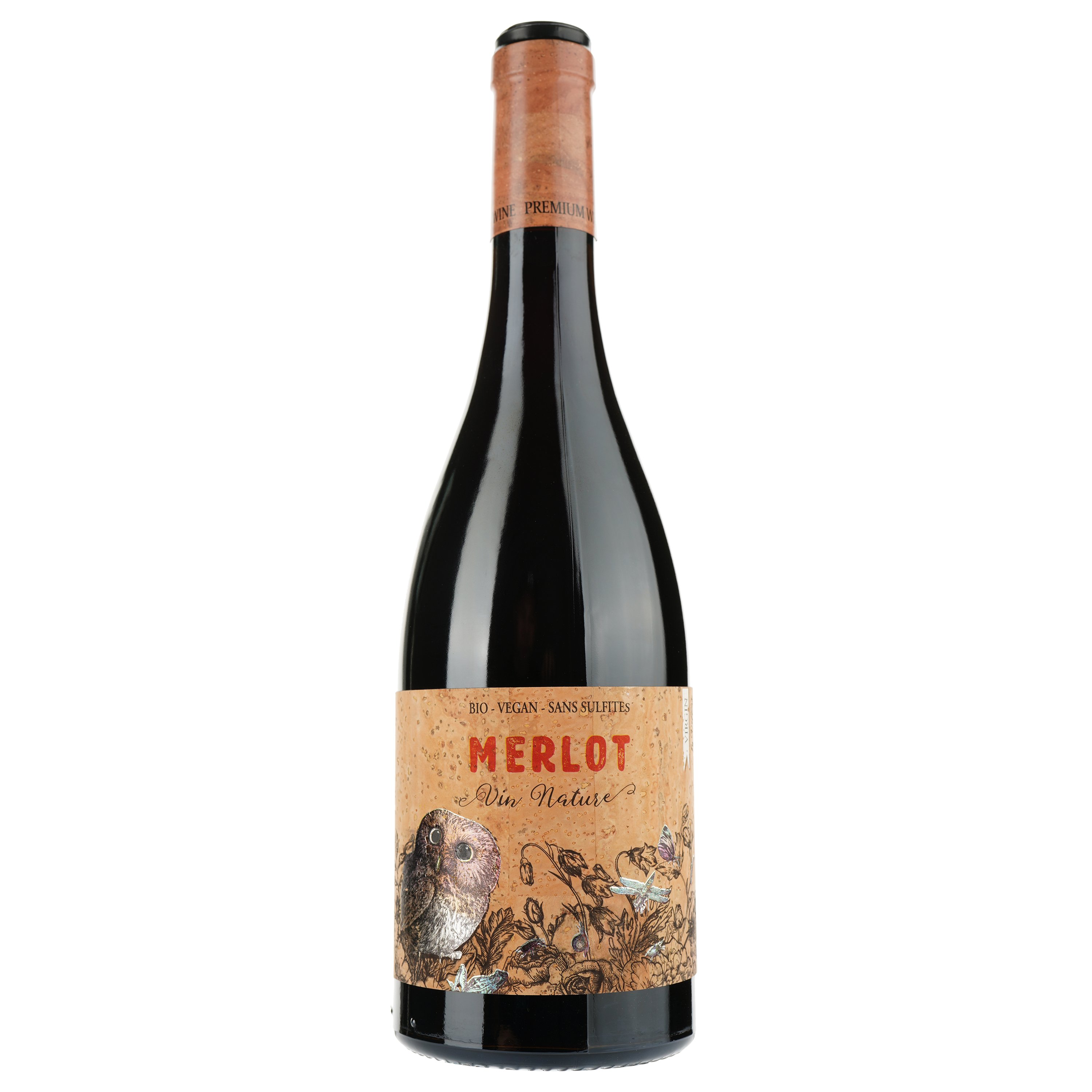 Вино Virgin Merlot Bio 2022 Vin de France, красное, сухое, 0,75 л - фото 1