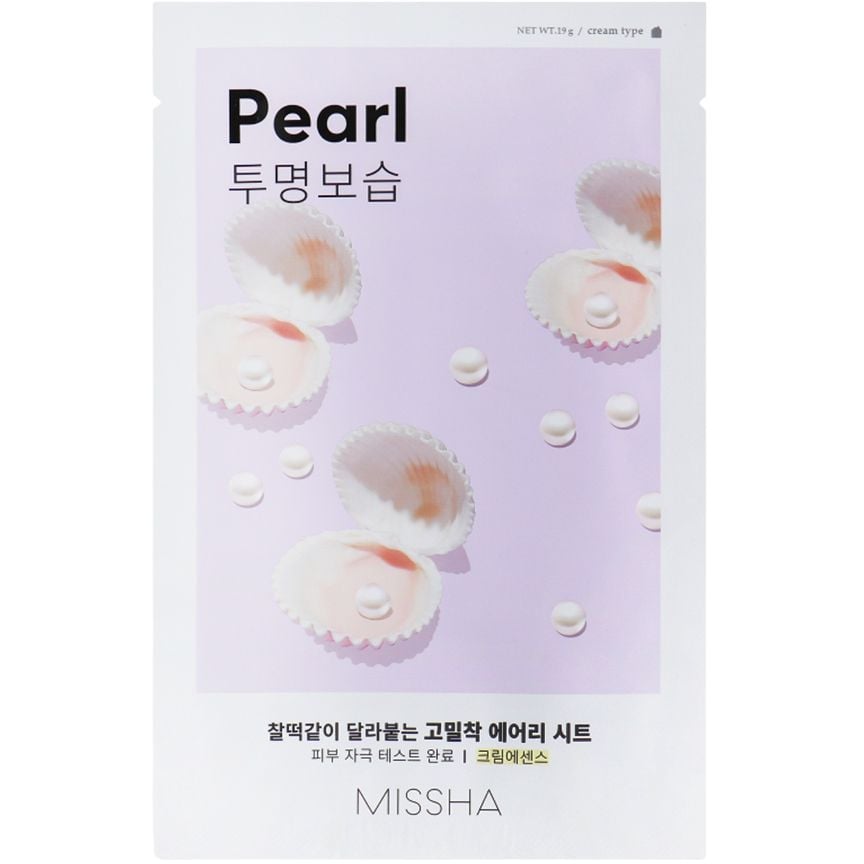 Тканинна маска Missha Airy Fit Sheet Mask Pearl, з екстрактом перлів, 19 г - фото 1