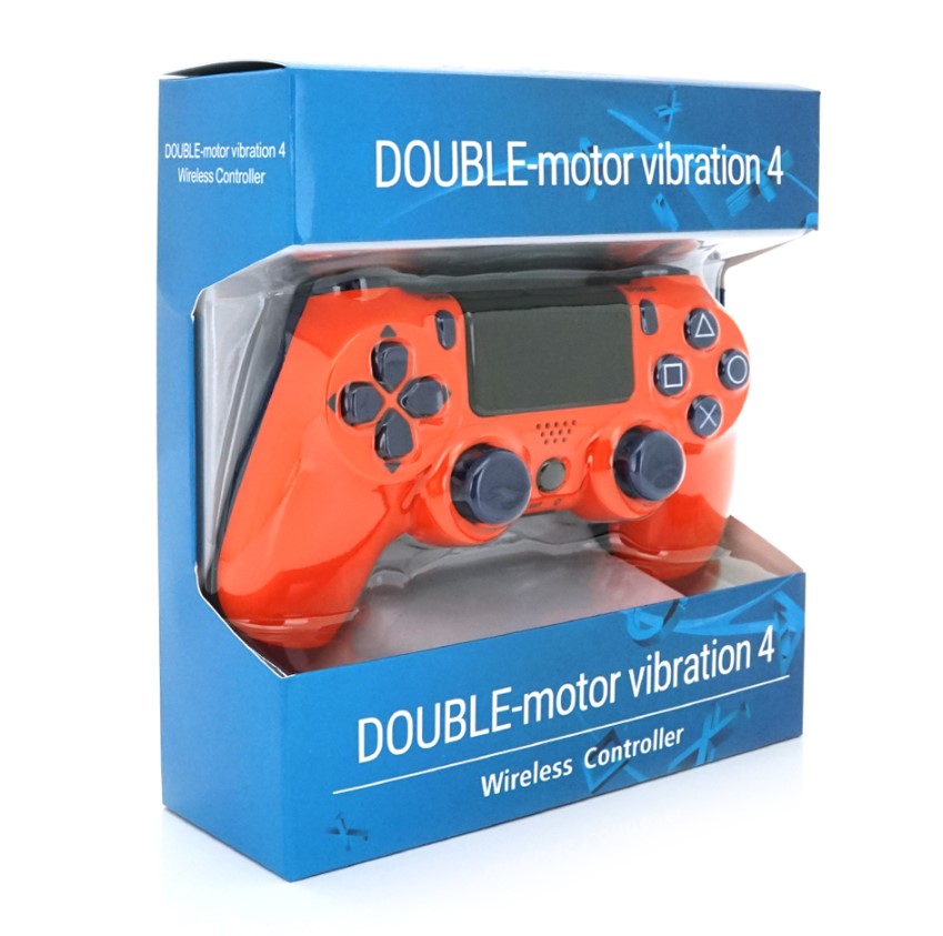 Геймпад джойстик Doubleshock Wireless PS4 Double Motor Vibration DualShock 4 Orange-Blue - фото 5