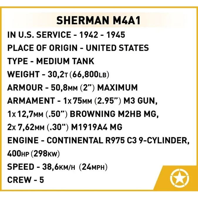 Конструктор Cobi Company of Heroes 3 Танк Шерман M4, масштаб 1:35, 615 деталей (COBI-3044) - фото 13
