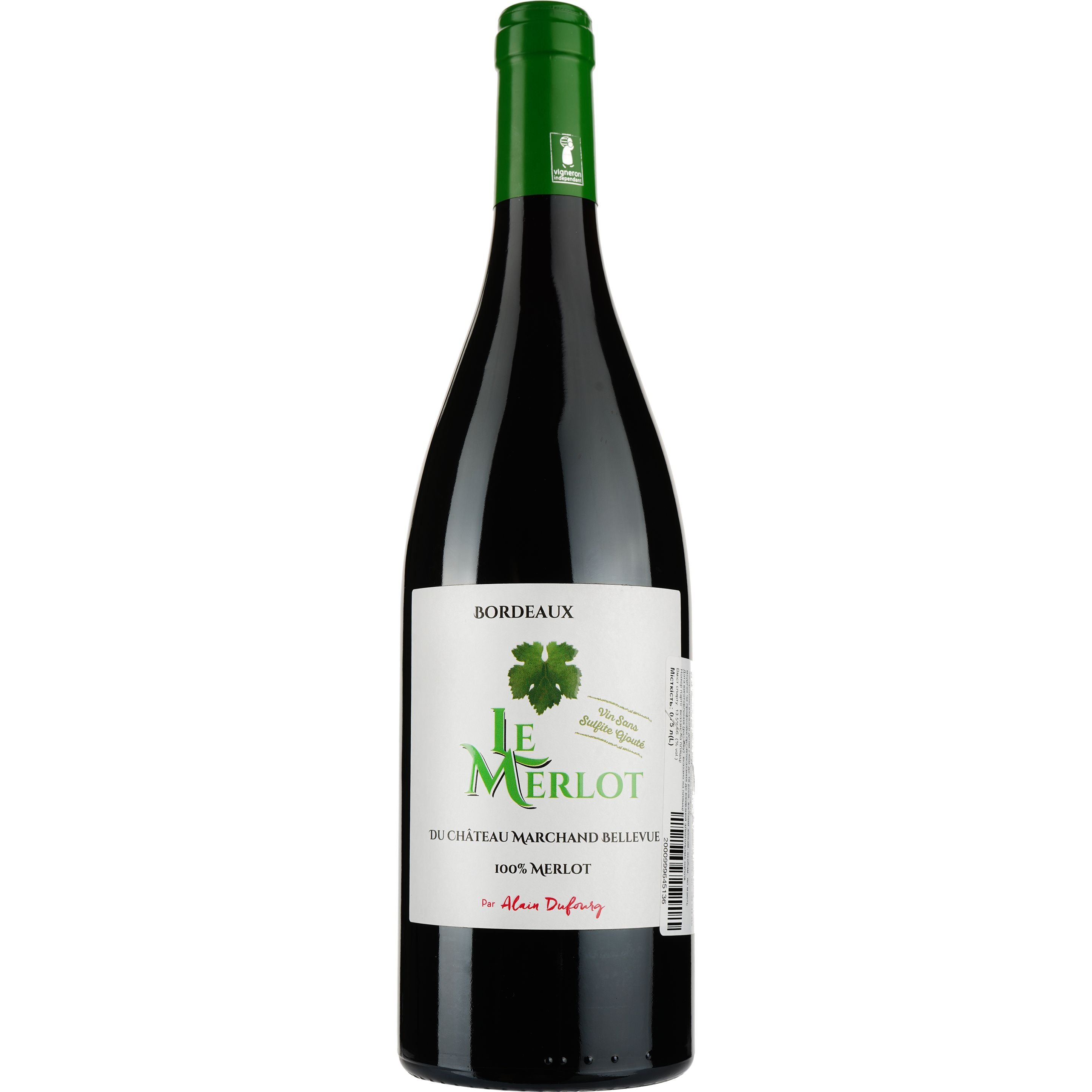 Вино Chateau Marchand Bellevue Le Merlot per Alain Dufourg Bordeaux, красное, сухое, 0,75 л - фото 1