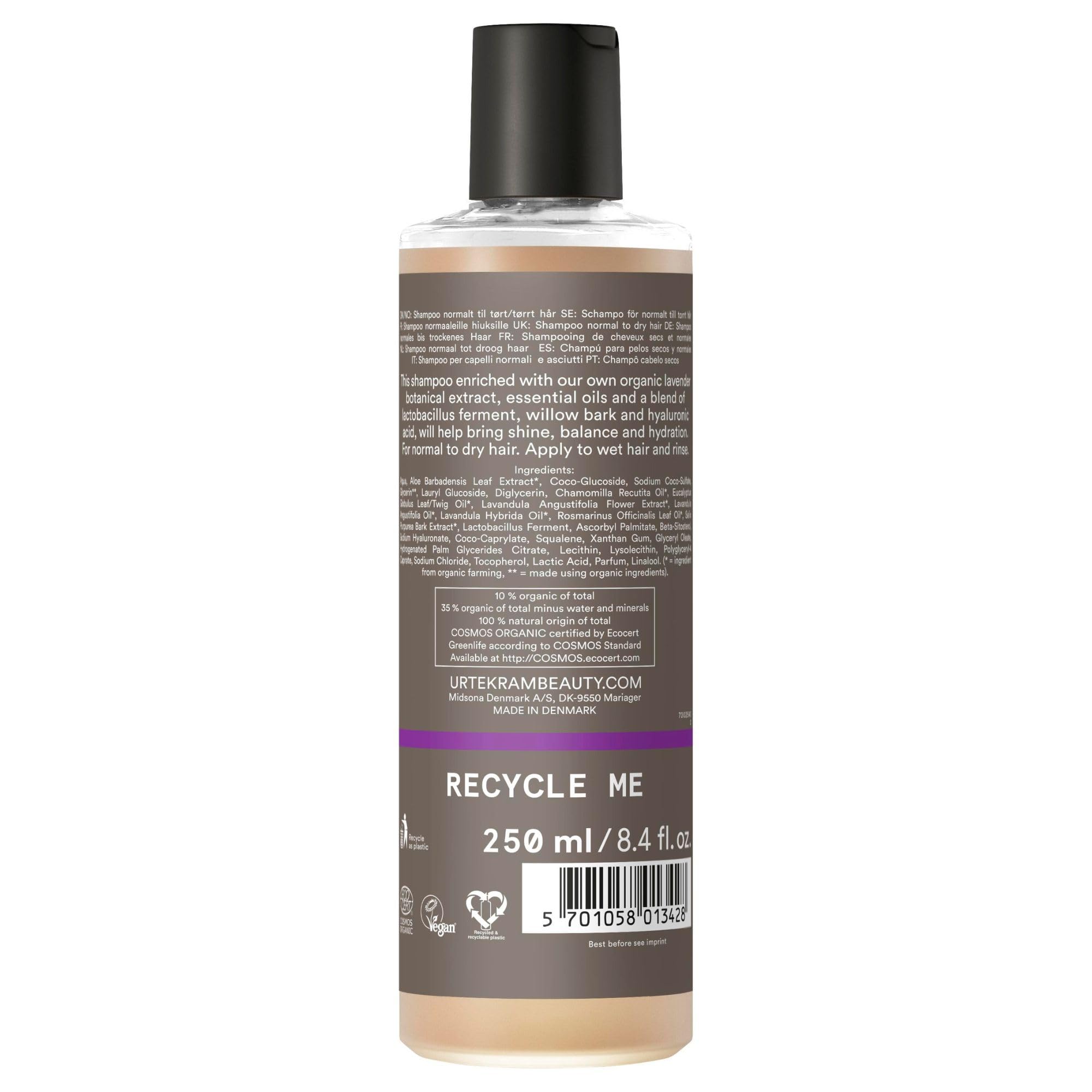 Органический шампунь Urtekram Shine Lavender для блеска волос 250 мл. - фото 2