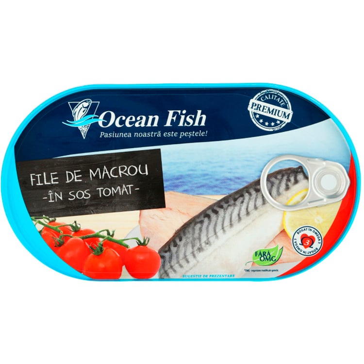 Скумбрия Ocean Fish филе в томатном соусе В 170 г (904825) - фото 1