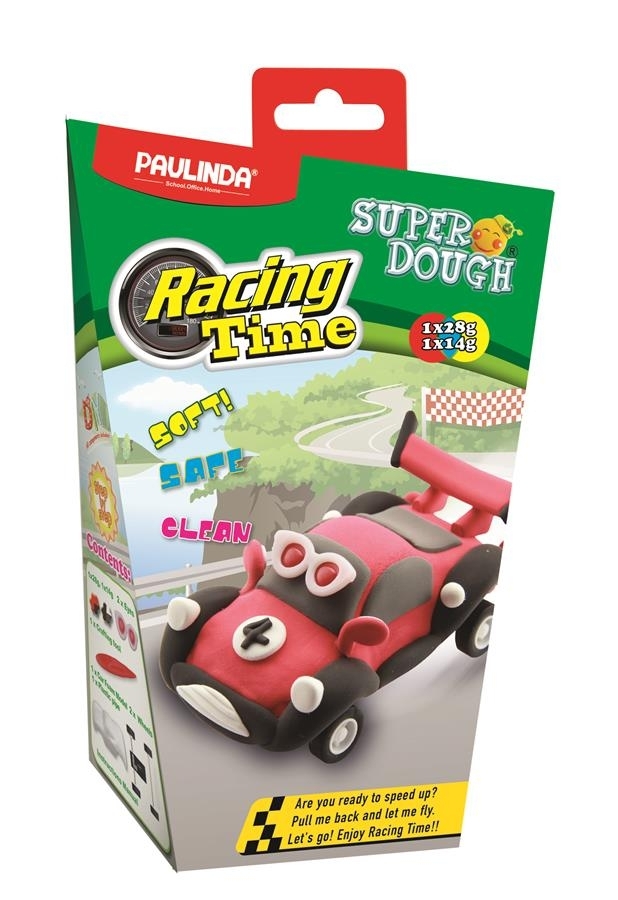 Масса для лепки Paulinda Super Dough Racing time Машинка, красный (PL-081161-4) - фото 1