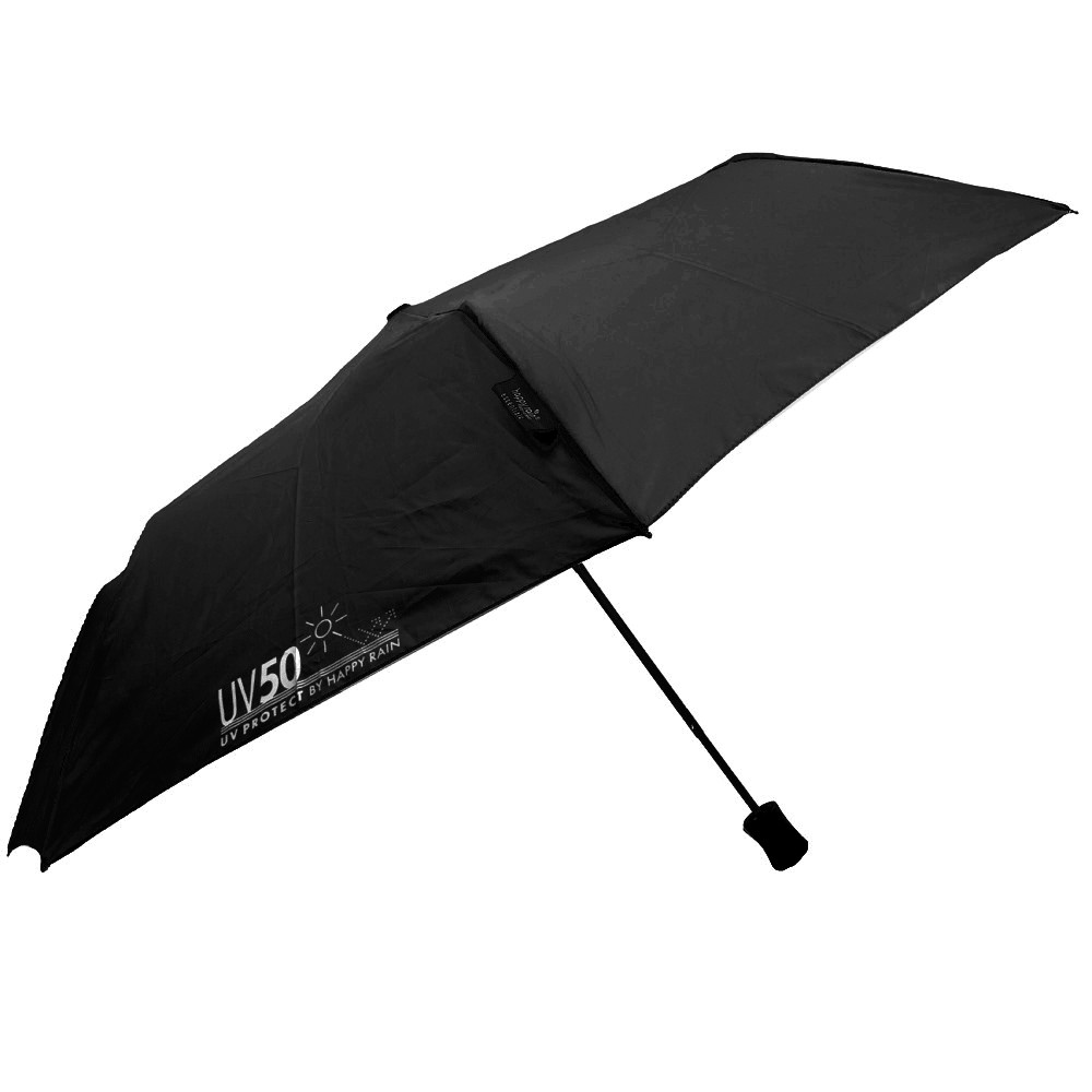 Жіноча складана парасолька напівавтомат Happy Rain 95 см чорна - фото 2