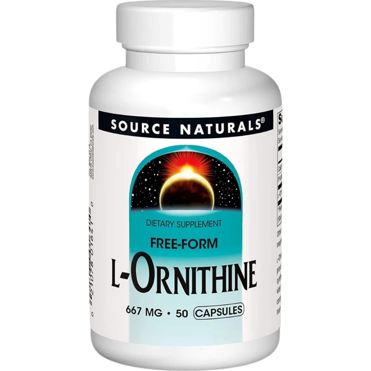 Амінокислота Source Naturals Орнітин L-Ornithine 667 мг 50 капсул - фото 1