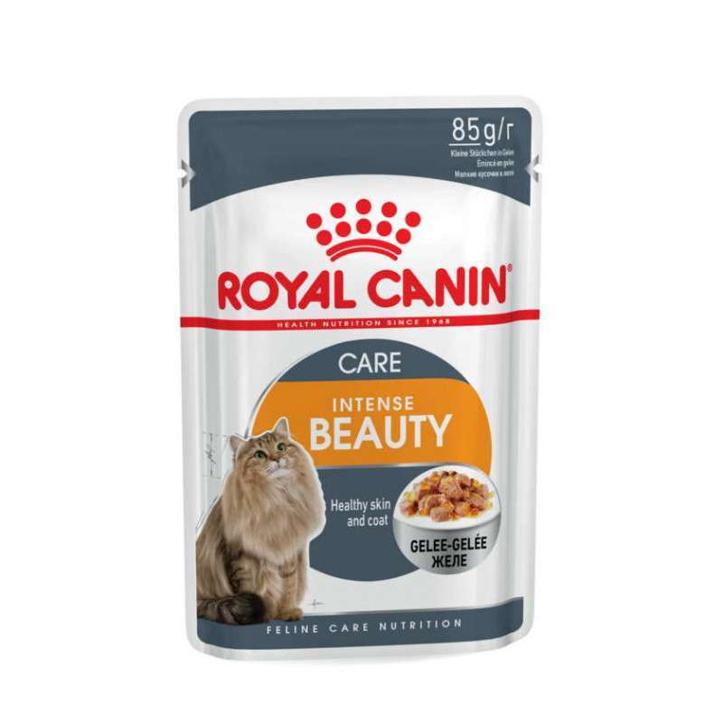Вологий корм для кішок з чутливою шкірою і проблемною шерстю Royal Canin Intense Beauty, шматочки в желе, 85 г - фото 3