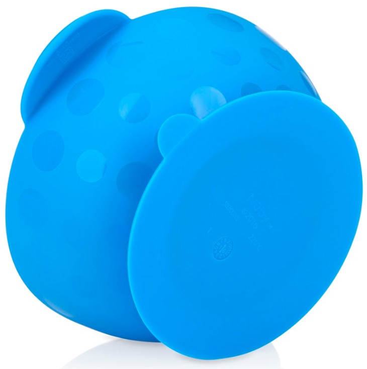 Силиконовая глубокая тарелка Nuby, голубой (5488blu) - фото 3