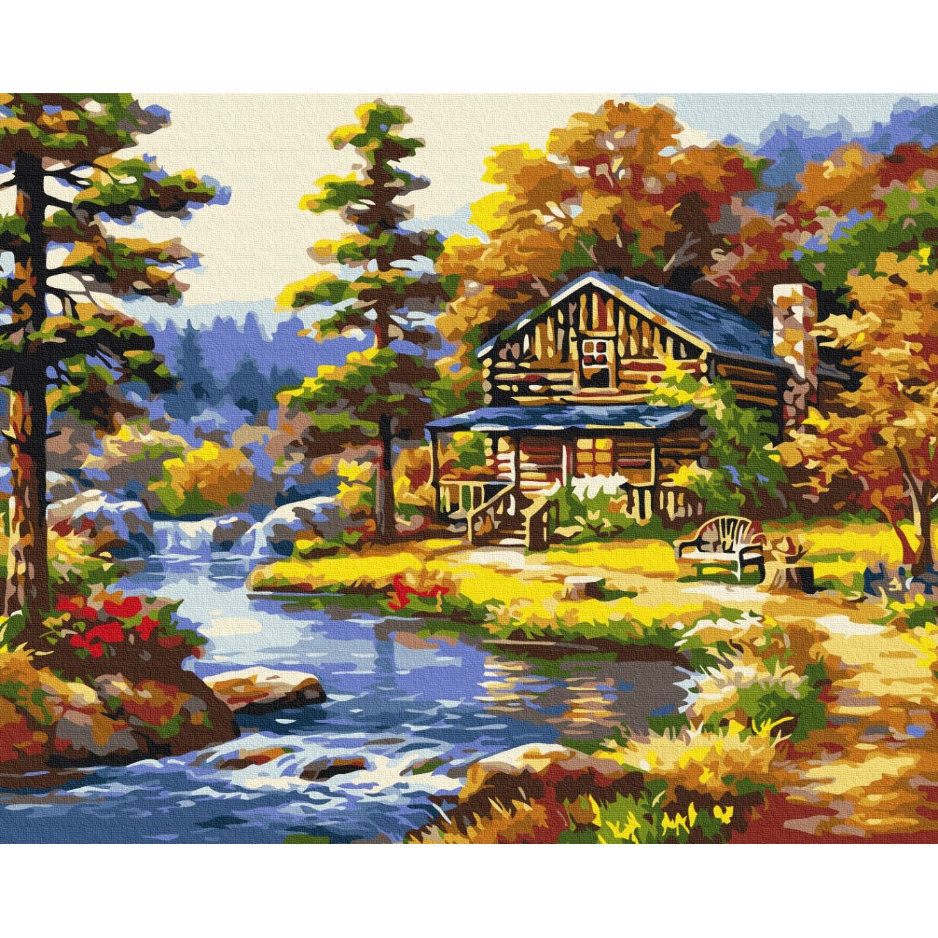 Картина по номерам Дом у озера Brushme 40x50 см разноцветная 000277172 - фото 1