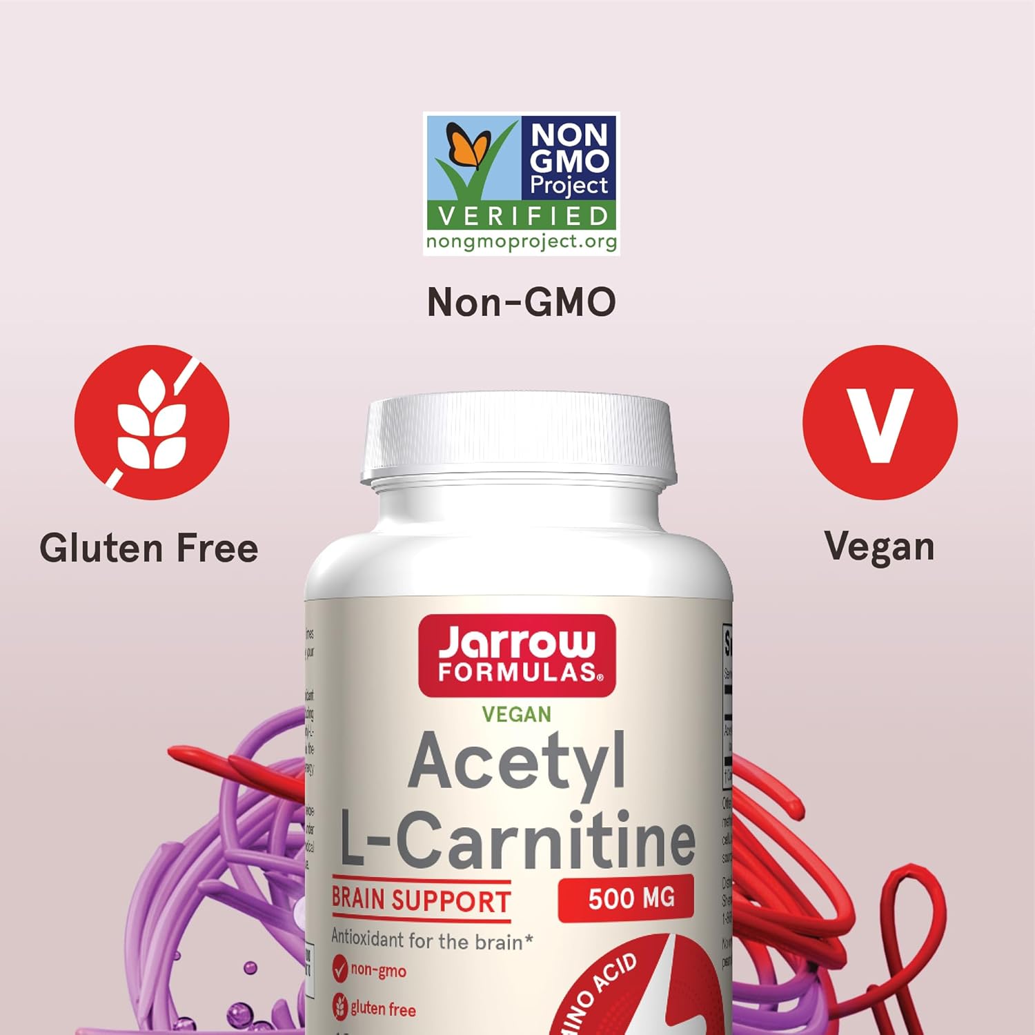 Ацетил L-карнітин Jarrow Formulas Acetyl L-Carnitine 500 мг 120 капсул - фото 3