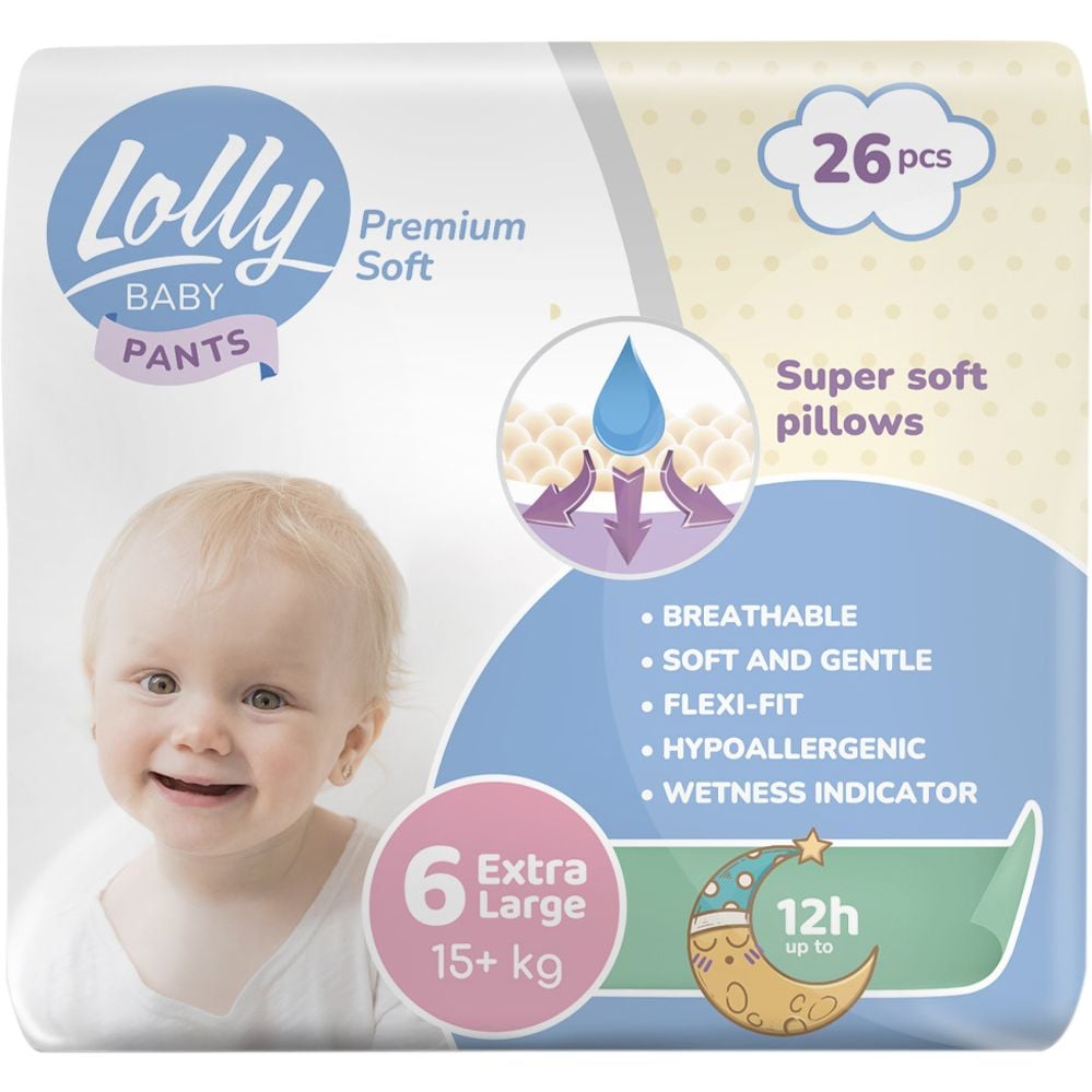 Подгузники-трусики Lolly Premium Soft 6 (15+ кг), 26 шт. - фото 1