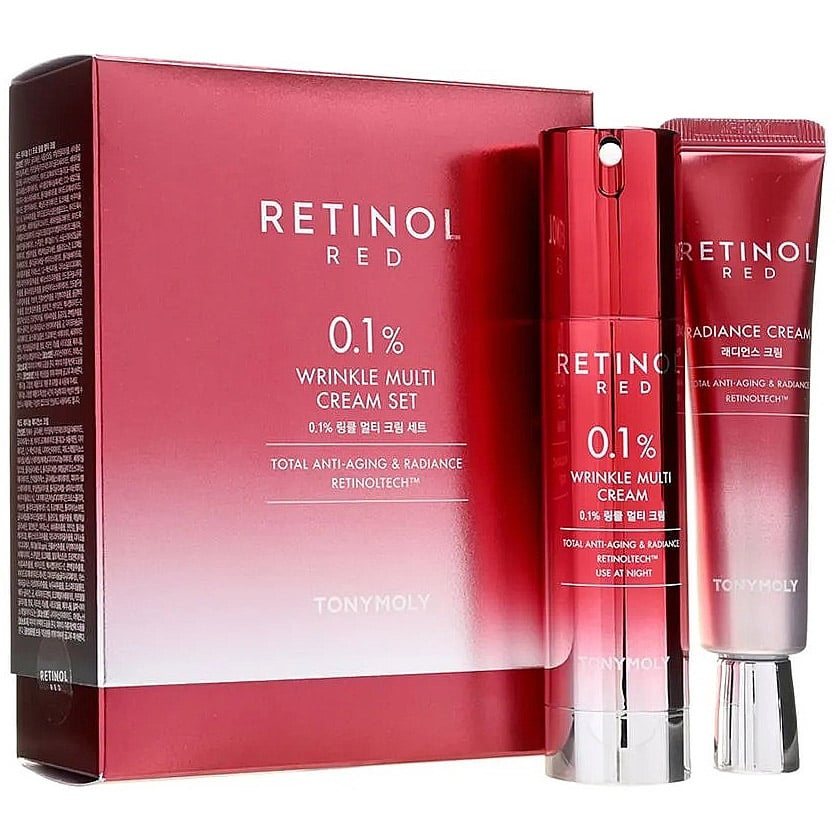 Набор для ухода за кожей лица Tony Moly Red Retinol 0.1% Wrinkle Multi Cream Set: крем для лица 50 мл + крем для лица 30 мл - фото 3