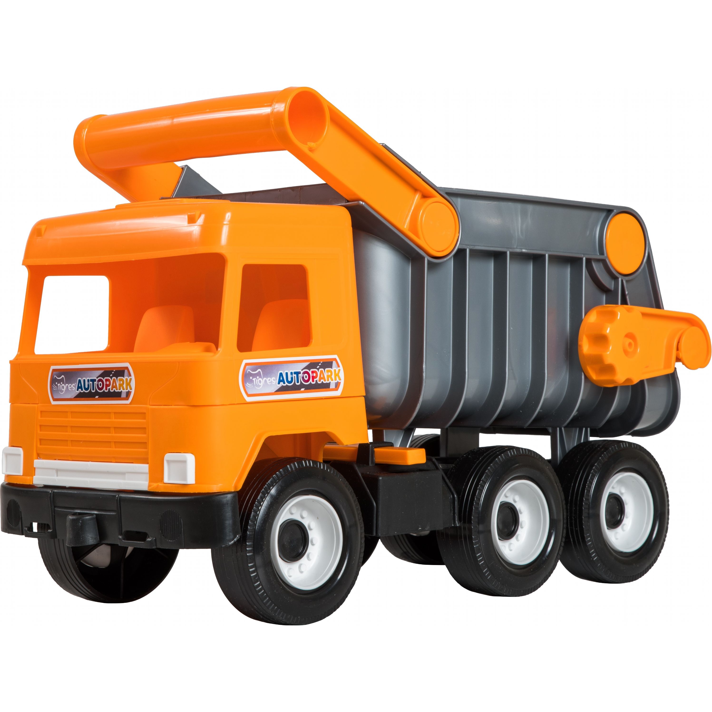 Машинка Tigres Middle Truck Самосвал City 38 см оранжевая с серым (39310) - фото 1