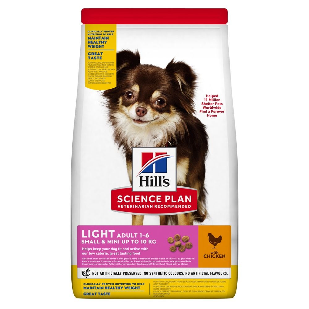 Сухий корм для дорослих собак малих і мініатюрних порід Hill’s Science Plan Adult Light Small&Mini, для схильних до зайвої ваги, з куркою, 6 кг (604320) - фото 1