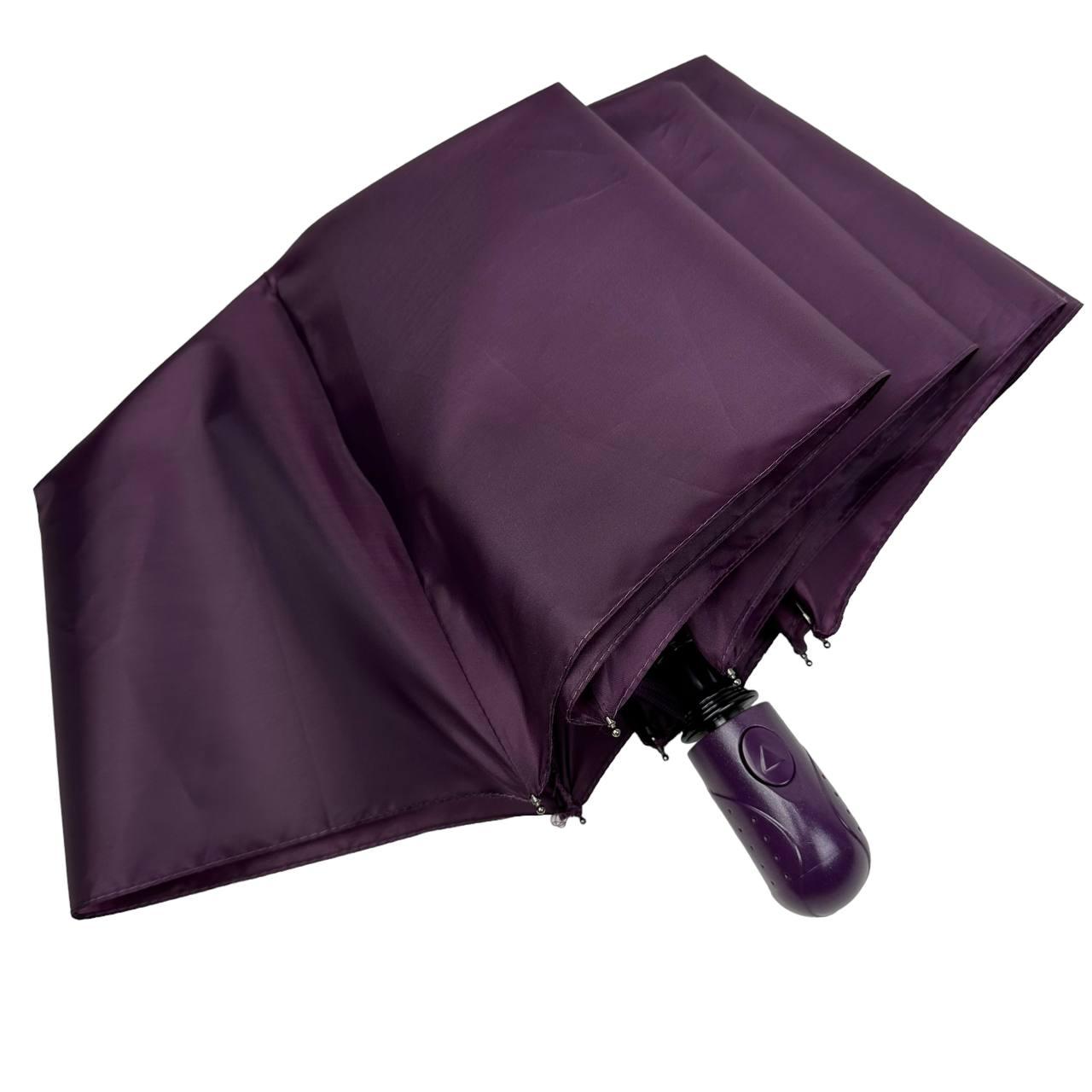 Жіноча складана парасолька напівавтомат Toprain 98 см фіолетова - фото 4