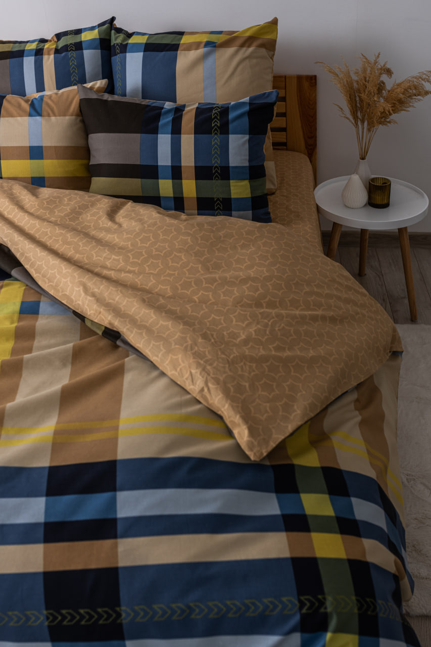 Комплект постельного белья ТЕП Soft dreams Scotland семейный серый с желтым (2-03860_26053) - фото 5