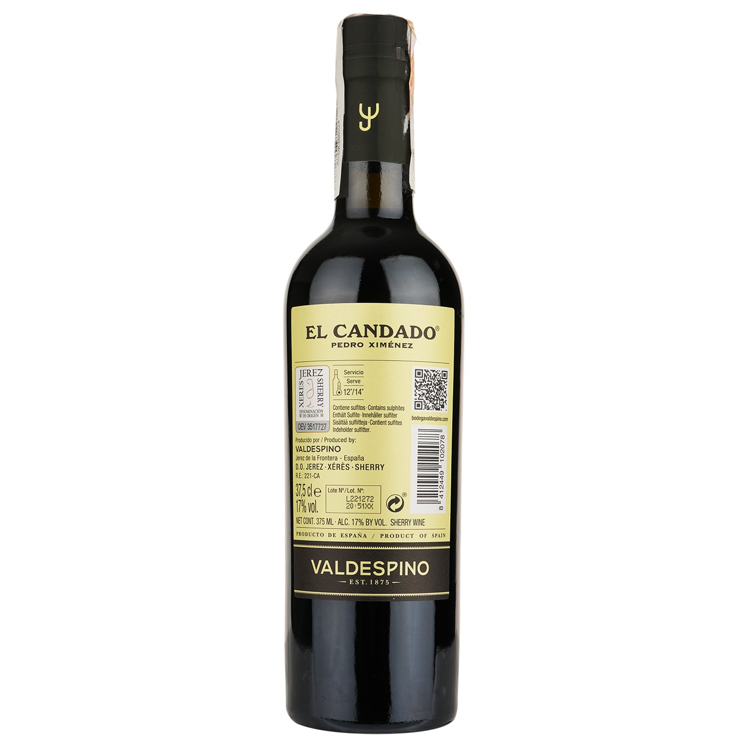 Вино Valdespino Pedro Ximinez El Candado сладкое, 17%, 0,375 л - фото 2