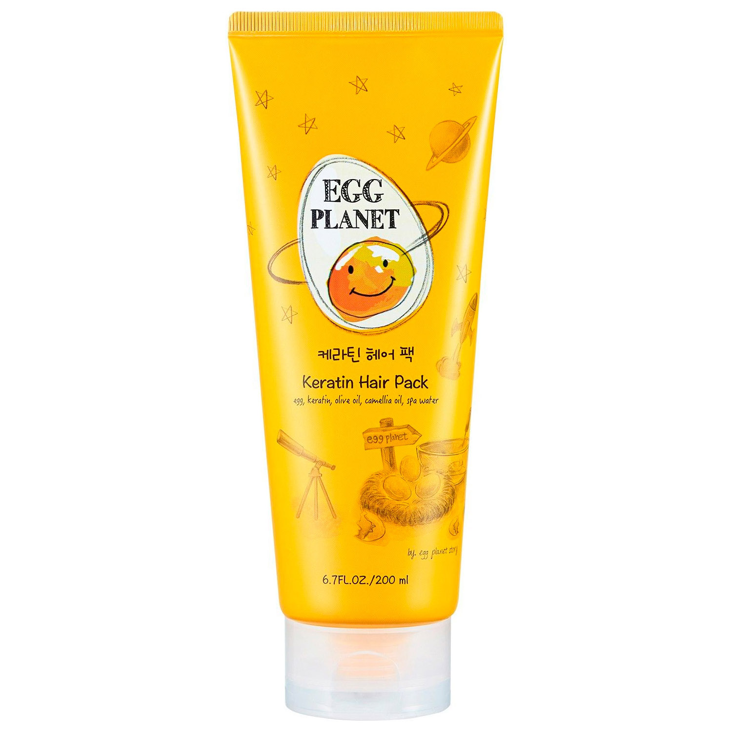 Кератиновая маска Daeng Gi Meo Ri Egg Planet Keratin Hair Pack, для поврежденных волос, 200 мл - фото 1